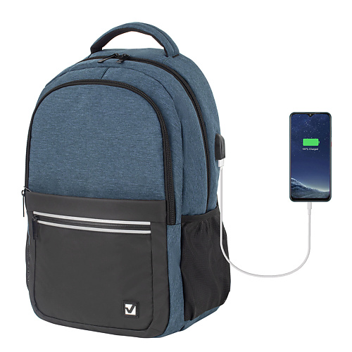 BRAUBERG Рюкзак с отделением для ноутбука USB-порт, Detroit brauberg рюкзак titanium со вставками