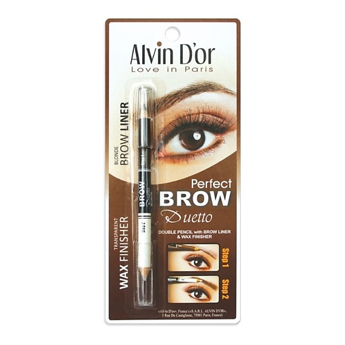 Карандаш для бровей ALVIN D'OR ALVIN D’OR Профессиональный дуэт для бровей карандаш + воск Brow Perfect alvin d or карандаш для бровей brow satin оттенок 01 medium brown