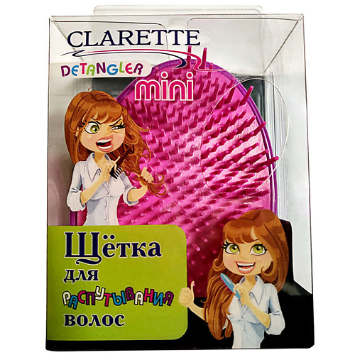 Щетка для волос CLARETTE Расческа для распутывания волос DETANGLER Mini резинка для волос clarette 1 шт
