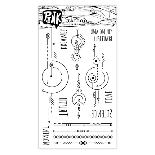 P.INK Наклейки-тату переводные Графичные узоры клейкие ленты полимерные для декора с блестками узоры 15 мм х 3 м 7 ов