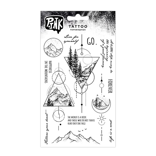 P.INK Наклейки-тату переводные Горы фотосетка 320 × 155 см с фотопечатью озеро и горы