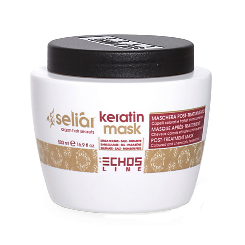 ECHOS LINE Восстанавливающая маска для окрашенных и поврежденных волос SELIAR KERATIN 500 kerastase маска chroma absolu chroma filler для окрашенных или поврежденных волос 75 0