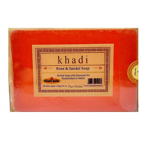 Мыло твердое KHADI Натуральное очищающее мыло Роза и Сандал средства для ванной и душа khadi натуральное очищающее мыло ним