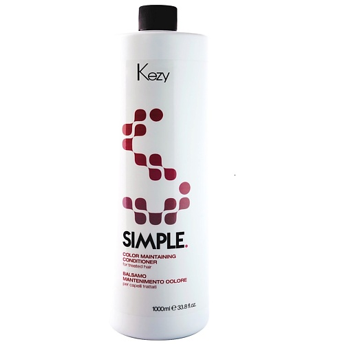 kezy шампунь simple moisturizing 1000 мл Бальзам для волос KEZY Бальзам для поддержания цвета окрашенных волос с UV фильтром SIMPLE