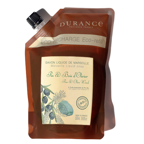 Мыло жидкое DURANCE Марсельское мыло сменный блок Сосна и дерево оливы Pine & Olive wood olive wood