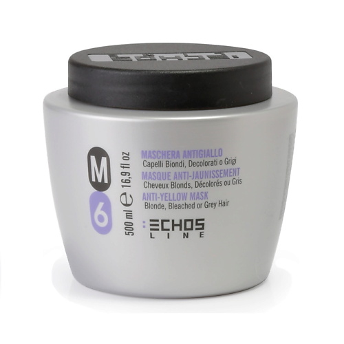 Маска для волос ECHOS LINE Маска нейтрализатор желтизны M6 ANTI-YELLOW MASK маска для волос echos line натуральная маска с питательным маслом для сухих волос maqui 3