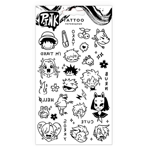P.INK Наклейки-тату переводные Аниме аниме genshin удар подарочная сумка коллекция игрушка включить открытку плакат значок наклейки закладки рукава