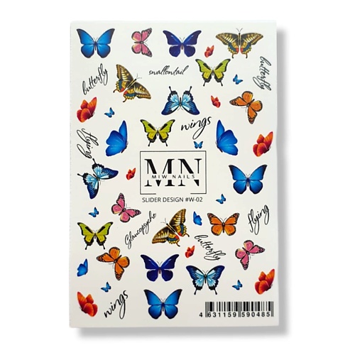 Слайдеры MIW NAILS Слайдер дизайн для маникюра бабочки цена и фото
