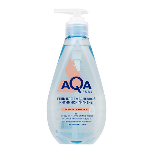 AQA PURE Гель для интимной гигиены с молочной кислотой 250 premial салфетки влажные для интимной гигиены с молочной кислотой 20 0