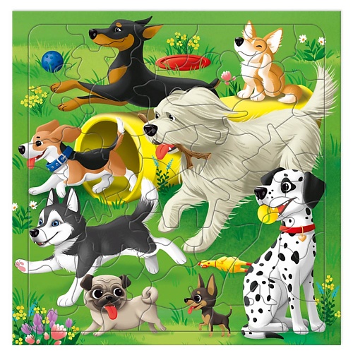 Настольная игра ГЕОДОМ Пазл фигурный на подложке Собачки настольная игра геодом пазл листовой на подложке единороги
