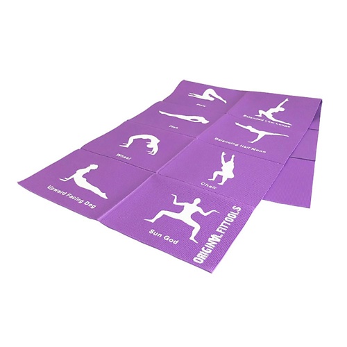 цена Коврик для фитнеса ORIGINAL FITTOOLS Складной коврик для йоги 4 мм из ПВХ (с упражнениями)