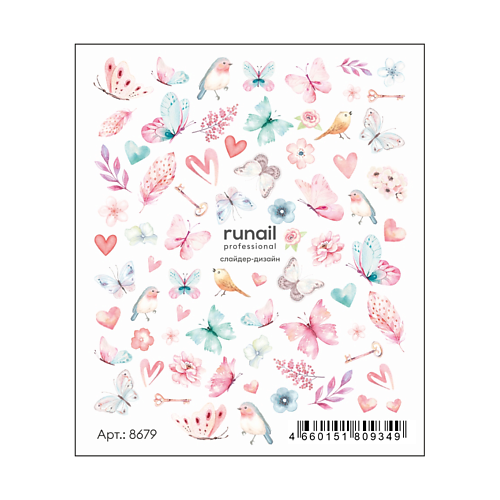Слайдеры RUNAIL PROFESSIONAL Слайдер-дизайн для ногтей базовое покрытие для ногтей runail professional medium 12 мл