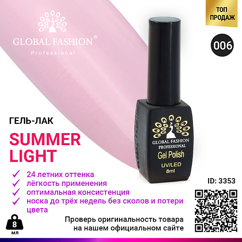 Лак Global Fashion Гель лак Summer Light 001