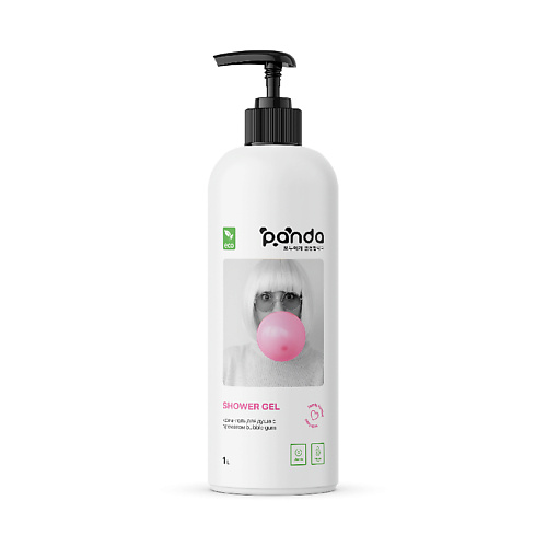 Средства для ванной и душа PANDA CLEAN Крем-гель для душа с ароматом bubble gum 1000