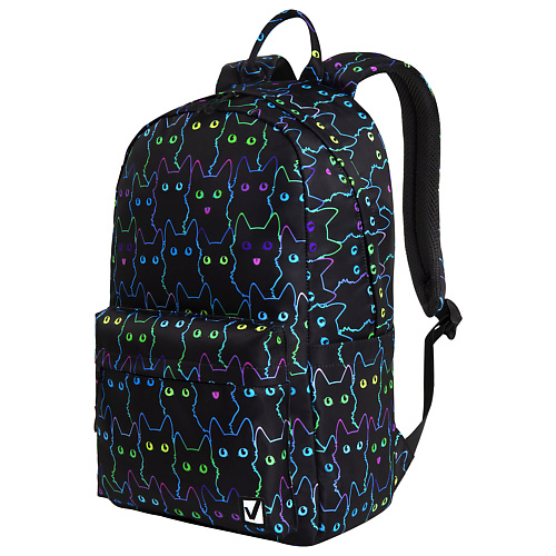 BRAUBERG Рюкзак с карманом для ноутбука, Neon cats рюкзак текстильный с карманом серый оранжевый 22х13х30 см