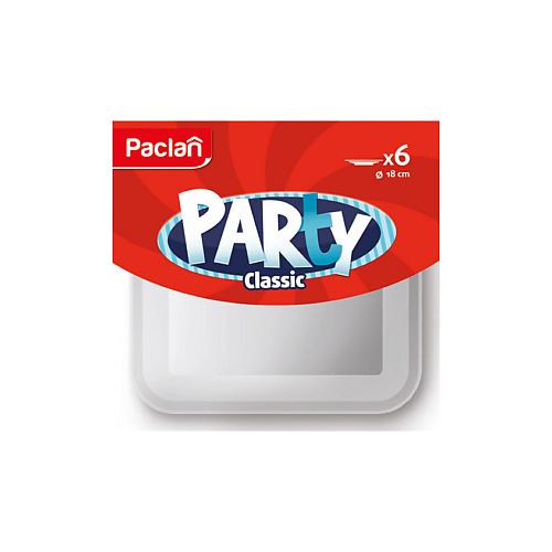 Тарелка PACLAN Тарелка пластиковая квадратная Party Classic