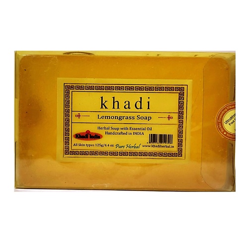 Мыло твердое KHADI Натуральное очищающее мыло Лемонграсс средства для ванной и душа khadi натуральное очищающее мыло ним