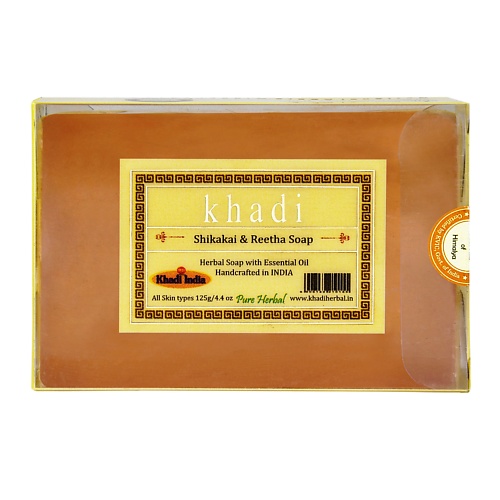 Мыло твердое KHADI Натуральное очищающее мыло Шикакай и Ритха средства для ванной и душа khadi натуральное очищающее мыло ним и тулси