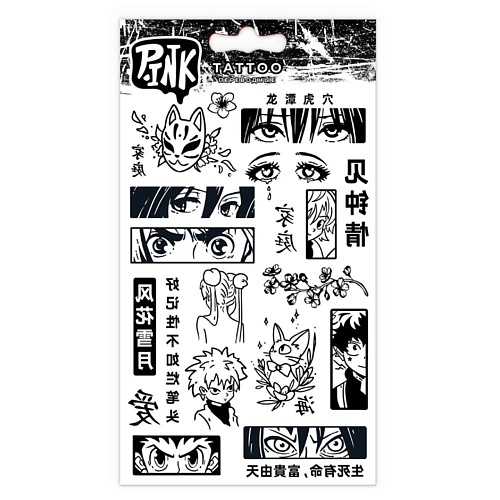 P.INK Наклейки-тату переводные Аниме глаза наклейки аниме чиби девочка мальчик для гаджетов 6х13см