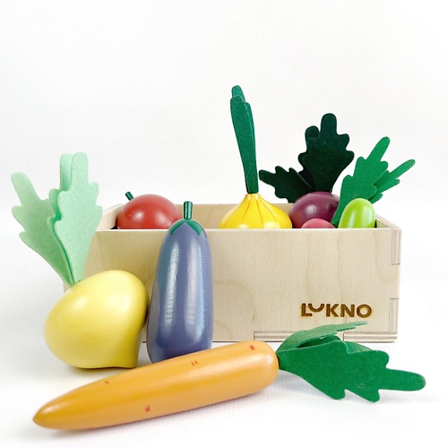 LUKNO Набор игрушечных овощей в ящике  серия Iskusno