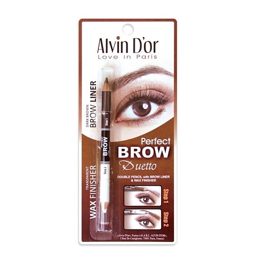 ALVIN D'OR ALVIN D’OR Профессиональный дуэт для бровей карандаш + воск Brow Perfect тени для бровей alvin d or brow me тон 04