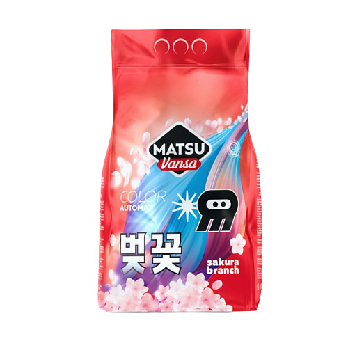 Порошок для стирки MATSU VANSA Суперконцентрированный бесфосфатный стиральный порошок для цветного белья COLOR