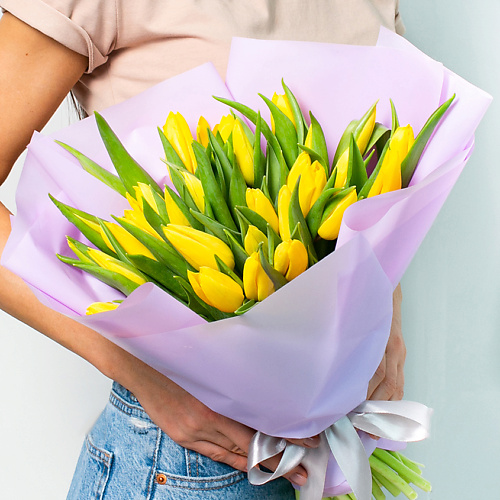 ЛЭТУАЛЬ FLOWERS Букет из желтых тюльпанов 35 шт. лэтуаль flowers букет из разно ных тюльпанов 15 шт