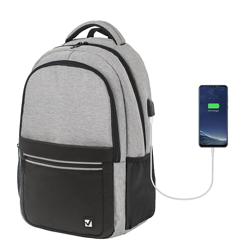 BRAUBERG Рюкзак с отделением для ноутбука USB-порт, Detroit рюкзак brauberg fusion универсальный usb порт с белыми вставками 45х31х15 см 271657