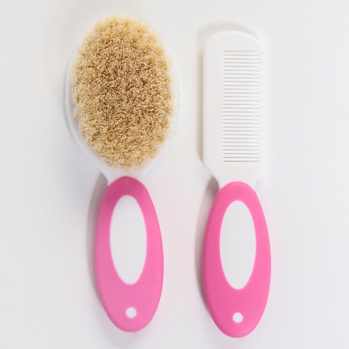 КРОШКА Я Набор для ухода за волосами: расческа и щетка с натуральной щетиной marvis зубная щетка с нейлоновой щетиной мягкая toothbrush soft