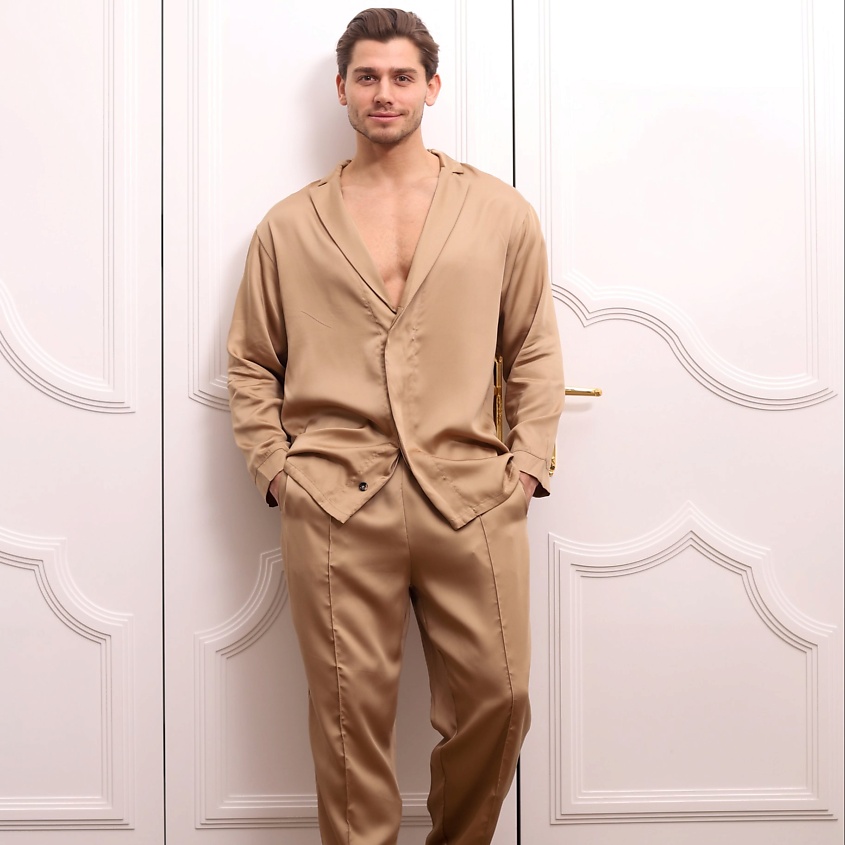 FATLAN | FATLAN Пижама костюмного типа:  Рубашка + Брюки "Gold" UNISEX. размер: 48-50