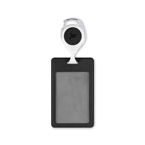 FLEXPOCKET Карман для бейджа из экокожи, вертикальный с рулеткой и клипсой flexpocket карман для пропуска или бейджа из экокожи горизонтальный с рулеткой