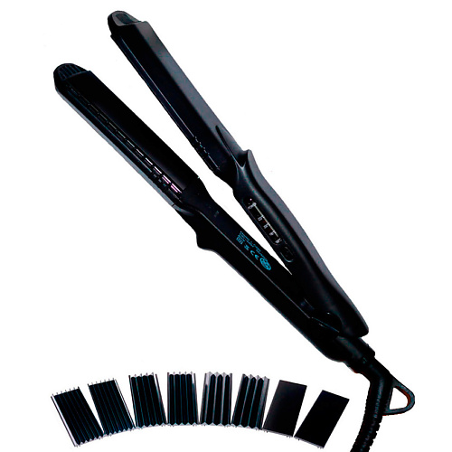 Щипцы для завивки волос ARKATIQUE Выпрямитель гофре для волос с 4 видами керамических пластин щипцы выпрямитель для волос 30вт алюм пластины гофре 900251 energy новинка