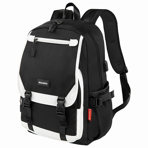 BRAUBERG Рюкзак FUSION, USB-порт, с белыми вставками brauberg рюкзак titanium со вставками