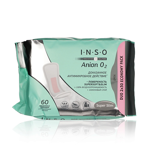 INSO Прокладки женские гигиенические ежедневные 60 inso гигиенические прокладки с анионовым слоем anion o2 super 16