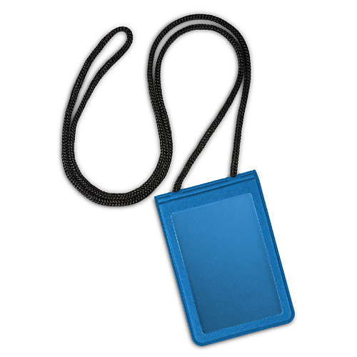 FLEXPOCKET Бейдж из экокожи для пропуска на шнурке, с магнитным замком flexpocket карман для пропуска или бейджа вертикальный с рулеткой