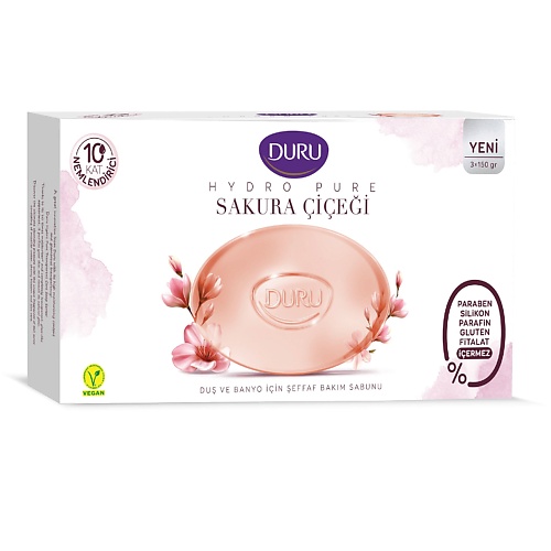 Средства для ванной и душа DURU Косметическое мыло CRYSTAL Hydro Pure Sakura 450