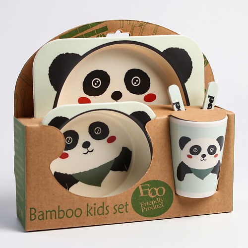 КРОШКА Я Набор бамбуковой посуды «Панда» крошка я набор детской бамбуковой посуды совушка