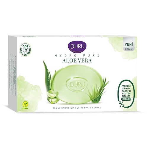 Средства для ванной и душа DURU Косметическое мыло CRYSTAL Hydro Pure Aloe Vera 450