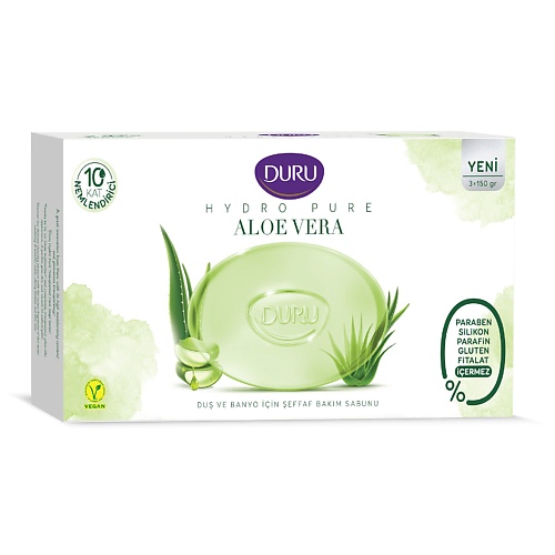 DURU Косметическое мыло CRYSTAL Hydro Pure Aloe Vera 450.0 мыло косметическое shower mate оливки и зеленый чай 4шт 100г