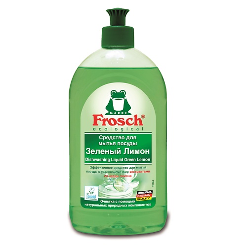 средства для мытья посуды frosch таблетки для мытья посуды в пмм сода 30 шт Жидкость для мытья посуды FROSCH Средство для мытья посуды Зеленый лимон
