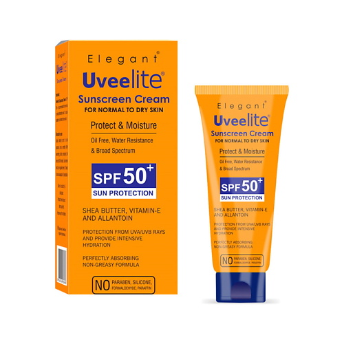 Солнцезащитные средства ELEGANT COSMED Солнцезащитный крем SPF 50+ для нормальной и сухой кожи Uveelite 60