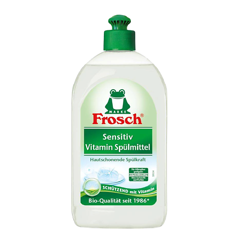 FROSCH Средство для мытья посуды Сенситив с витаминами 500 frosch zer0% бальзам для мытья посуды сенситив 500