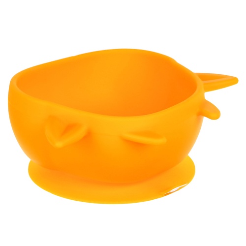 тарелка детская на присоске силиконовая желтый р р 12х15х5 5 см КРОШКА Я Тарелка детская на присоске силиконовая