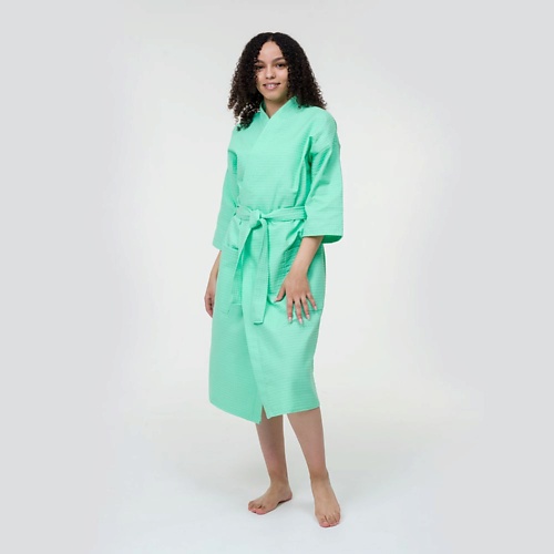 BIO TEXTILES Халат женский Green жакет с воротником и накладными карманами