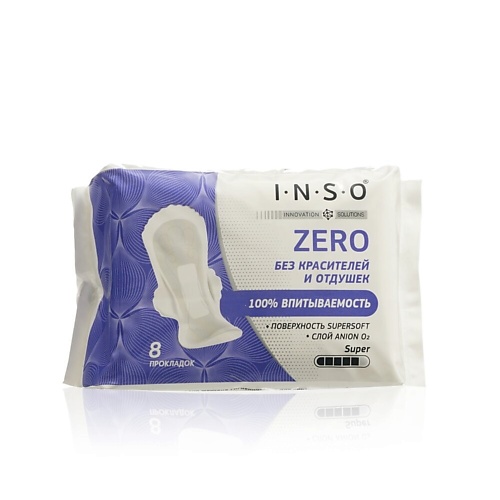 INSO Прокладки с анионовым слоем Zero Super 8 inso гигиенические прокладки с анионовым слоем anion o2 super 16