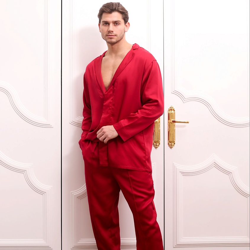 FATLAN | FATLAN Пижама костюмного типа:  Рубашка + Брюки "Vinous" UNISEX. размер: 42-44