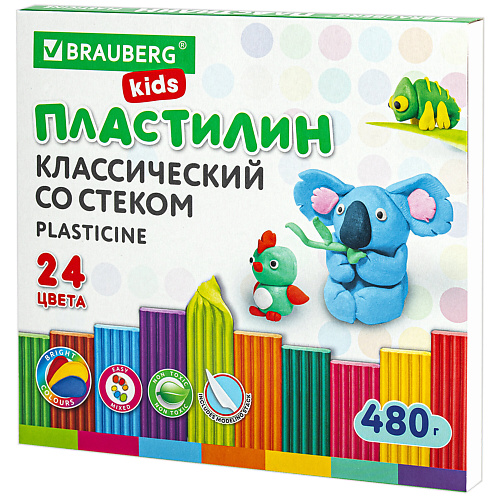 Товары для творчества BRAUBERG Пластилин классический KIDS