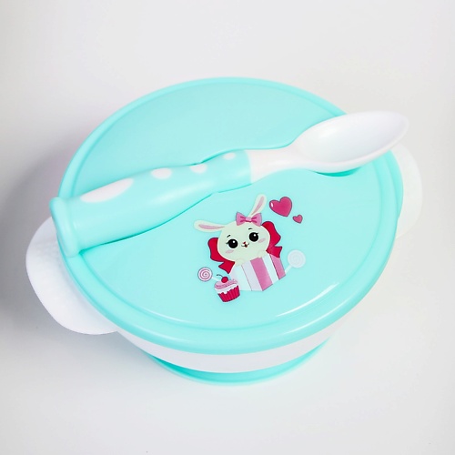 Набор для кормления MUM&BABY Набор детской посуды «Зайчик», 3 предмета набор детской посуды mum