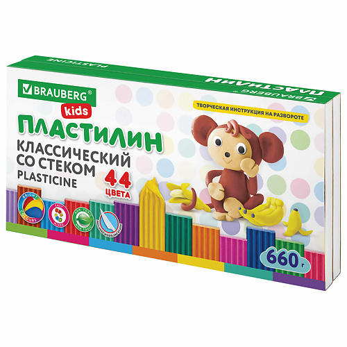 BRAUBERG Пластилин классический KIDS пластилин 18цв 360г calligrata классический