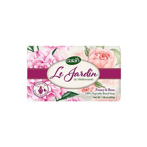 DALAN Мыло парфюмированное Пион и роза, Dalan Le Jardin 200 fiori dea мыло кусковое роза